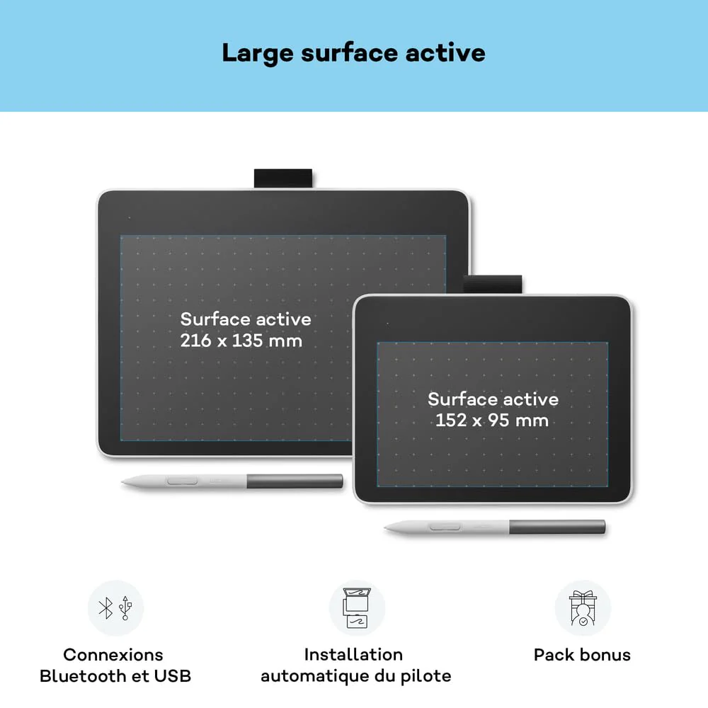 Wacom CTC 4110 One Small Bluetooth Graphics Drawing Tablet, 7.4 x 5.6 inch; Compatible with Chrome, Mac, Windows & Android for Digital, Photo Editing, Design; Includes Creative Software & Training - Image 3
