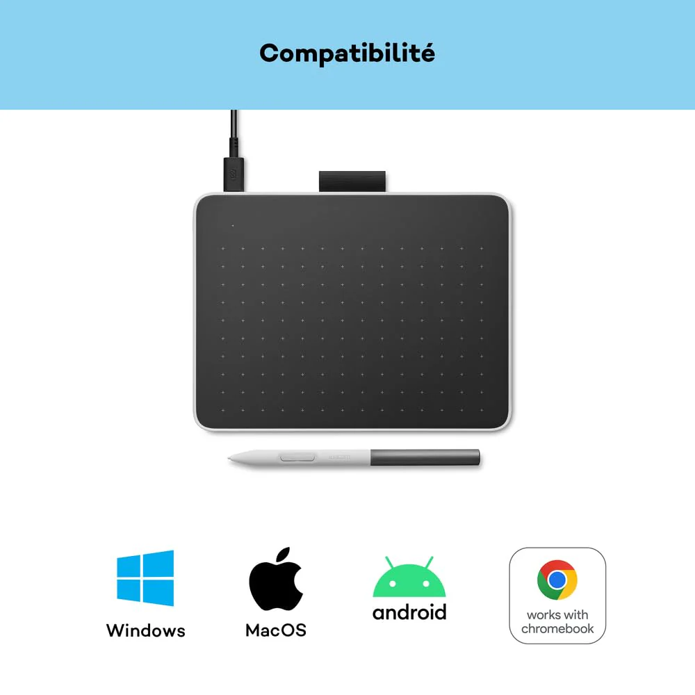 Wacom CTC 4110 One Small Bluetooth Graphics Drawing Tablet, 7.4 x 5.6 inch; Compatible with Chrome, Mac, Windows & Android for Digital, Photo Editing, Design; Includes Creative Software & Training - Image 4