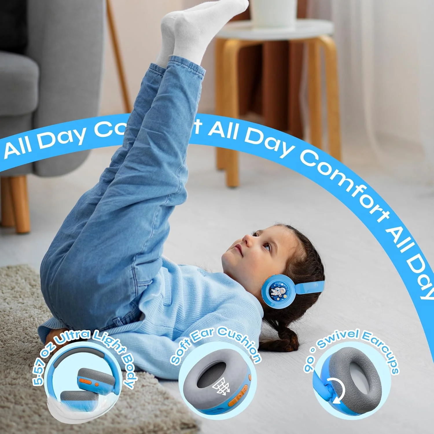 WatchOut Galaxy Kids Headphones with Safe Sound as per WHO, 500+ Inbuilt Audio Stories, DIY Magnets, LED, Bluetooth + Wired, Mic for School, Gift, Boys, Girls, Children, Teens, Age 3-18 - Image 2
