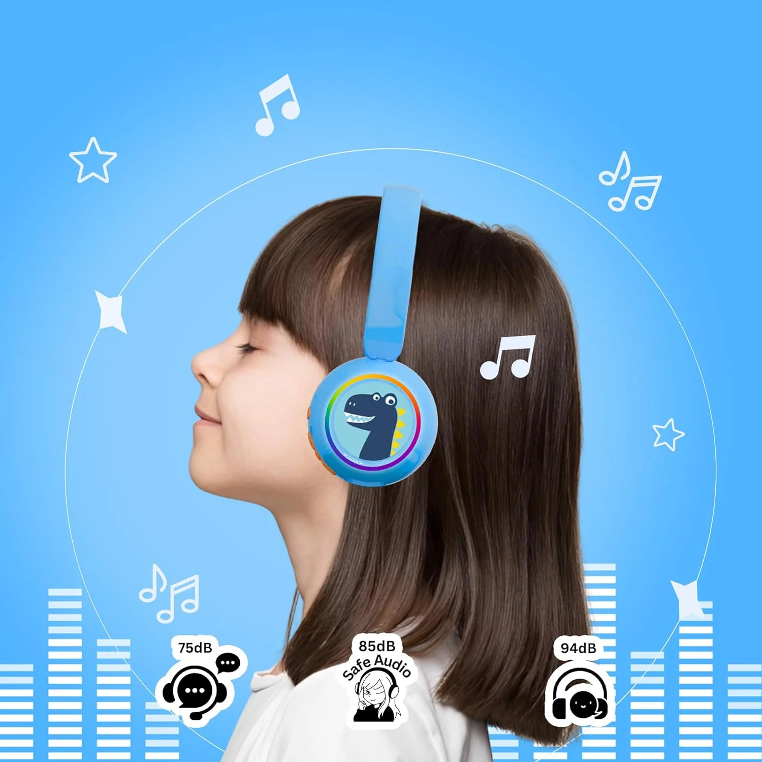 WatchOut Galaxy Kids Headphones with Safe Sound as per WHO, 500+ Inbuilt Audio Stories, DIY Magnets, LED, Bluetooth + Wired, Mic for School, Gift, Boys, Girls, Children, Teens, Age 3-18 - Image 8