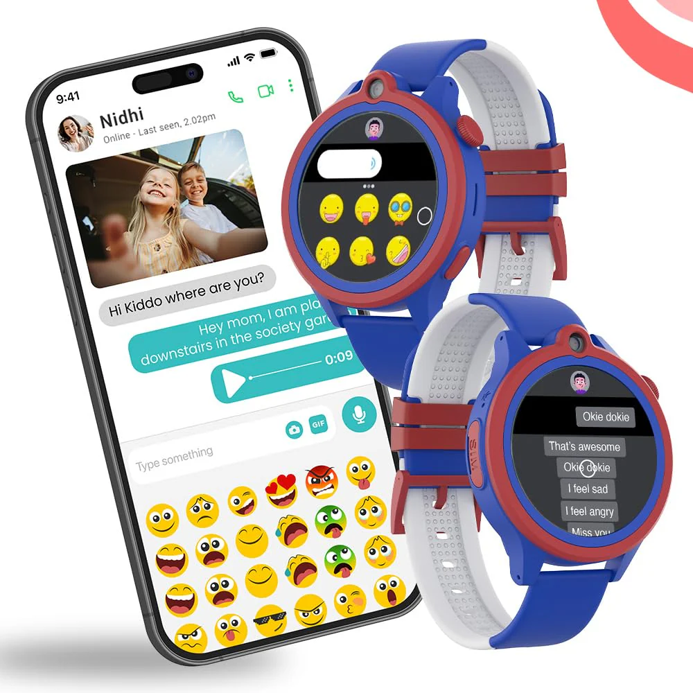 WatchOut Next-Gen+ Smart Watch for Kids, GPS Watch for Kid Tracker, with Sim Slot 5G, Video & Voice Calling, Heart Rate & Fever Alert, SOS Emergency Alerts, Smart Watch for Kids 3-13 (Captain Blue) - Image 2