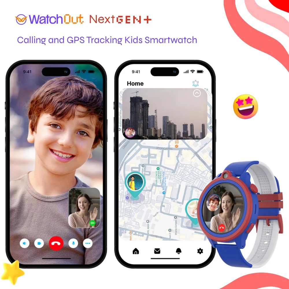 WatchOut Next-Gen+ Smart Watch for Kids, GPS Watch for Kid Tracker, with Sim Slot 5G, Video & Voice Calling, Heart Rate & Fever Alert, SOS Emergency Alerts, Smart Watch for Kids 3-13 (Captain Blue) - Image 3