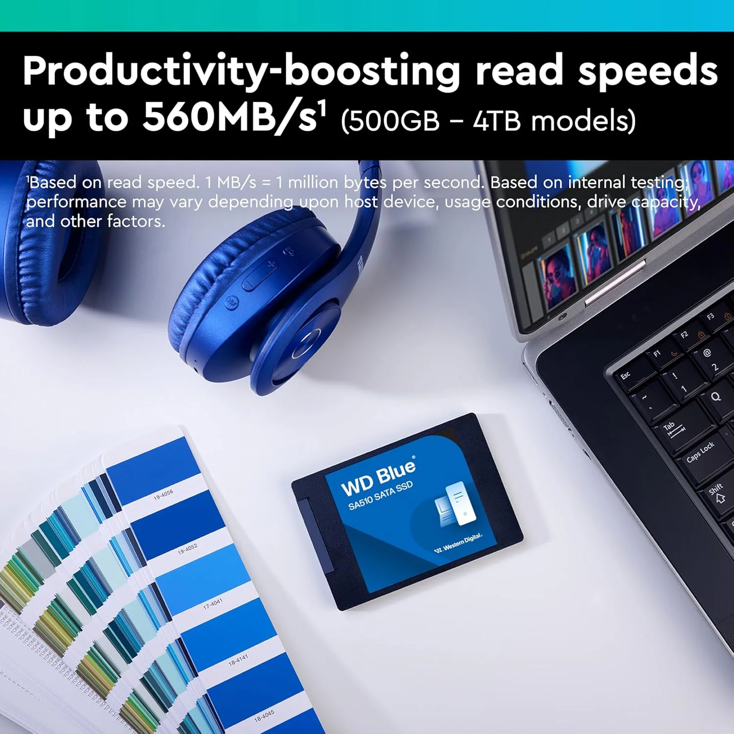 Western Digital WD Blue SA510 SATA 500GB, Up to 560MB/s, 2.5 Inch/7 mm, 5Y Warranty, Internal Solid State Drive (SSD) (WDS500G3B0A) - Image 2