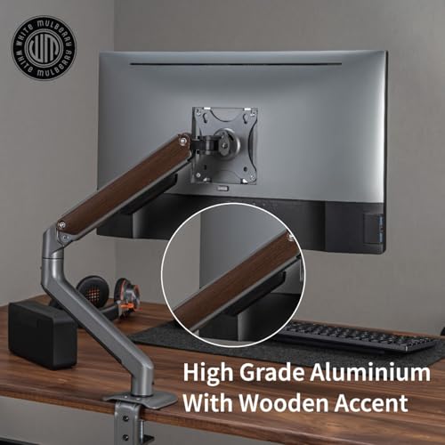 White Mulberry |DIY| Woodcraft - Premium Wooden Arm | Desk Mounted Monitor arm 15-32 Inch Monitor|9Kg Screen Capacity|Spring Assisted Premium Wooden Metal Desk Mount-(Single Screen) - Image 3