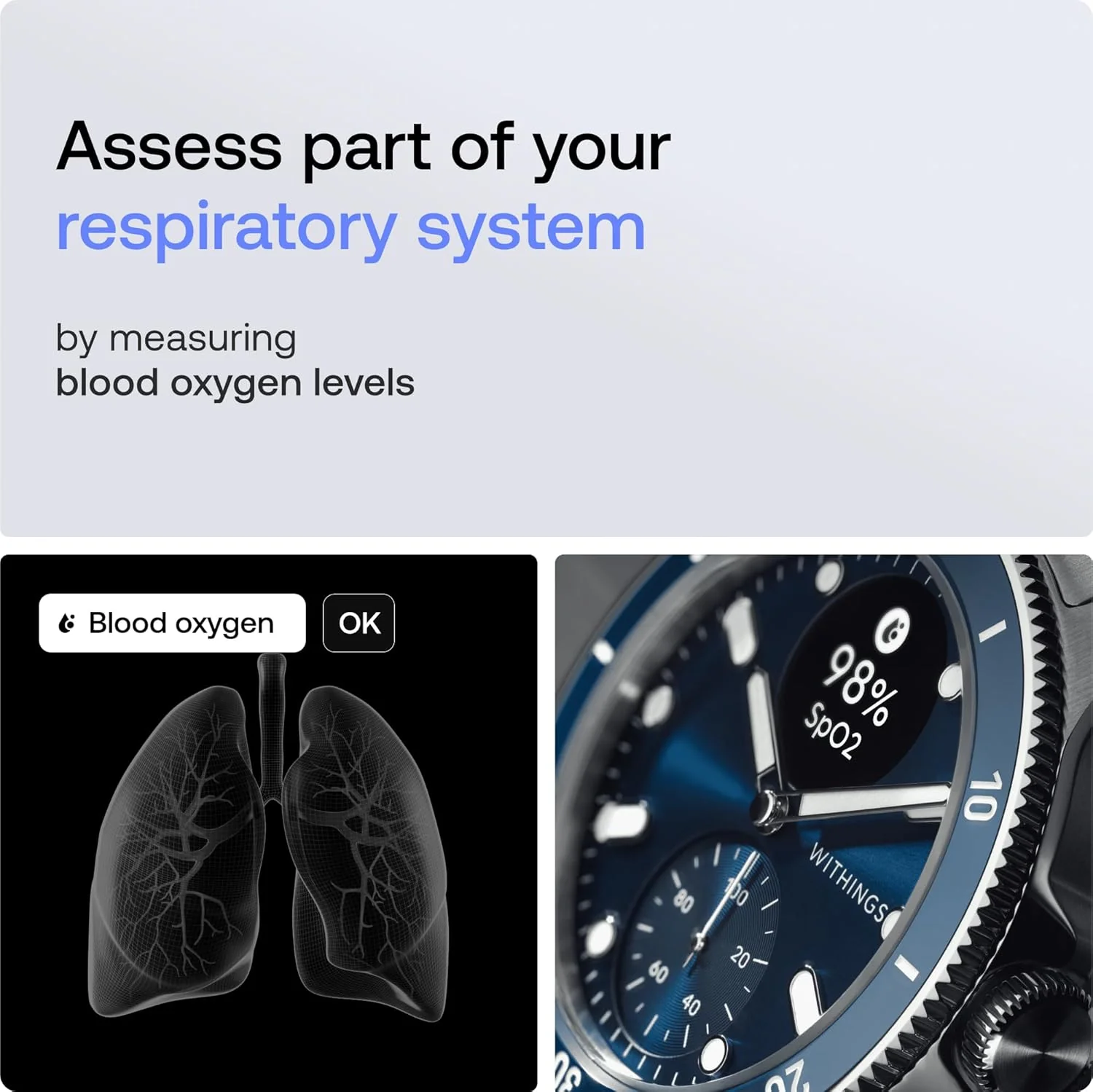 Withings ScanWatch Nova, Heart Health Hybrid Smartwatch for Men & Women - ECG, with SPO2, Temperature Monitoring, Sleep, Respiratory Health, Cycle Monitoring, 30-Day Battery Life, iOS & Android, Blue - Image 3