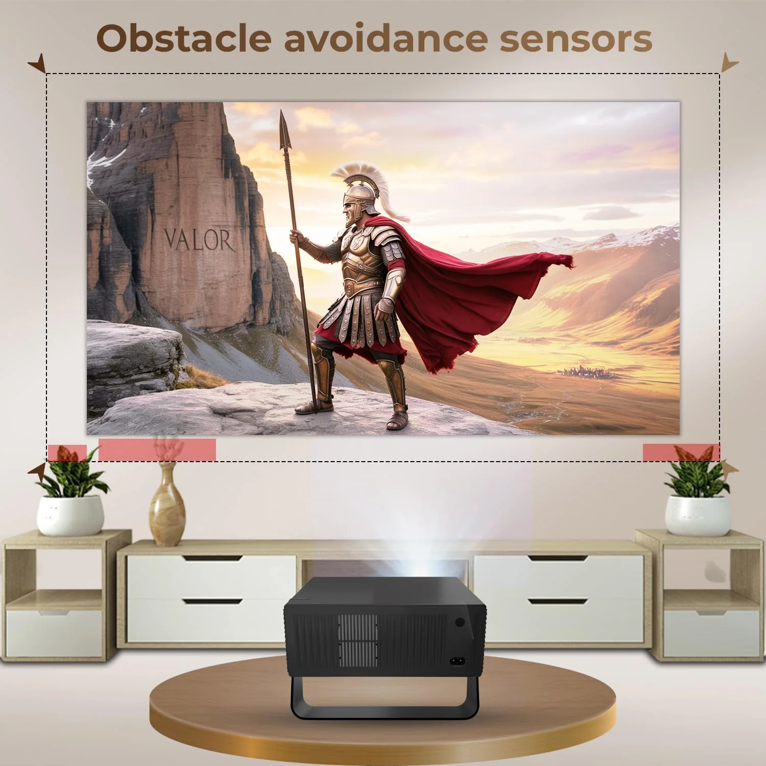 WZATCO Yuva Blaze, Android 13, Smart Home Projector 4k Ultra HD, Native 1080P Fully Automatic, 1000 ANSI Lumens, HDMI ARC, WiFi 6 & BT, Screen Mirroring, Portable Room Cinema, 270° Rotate, Black - Image 5
