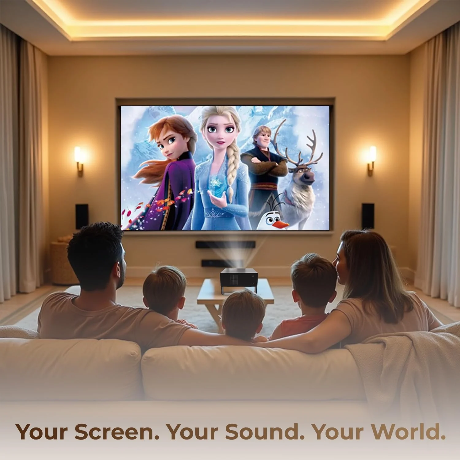 WZATCO Yuva Blaze, Android 13, Smart Home Projector 4k Ultra HD, Native 1080P Fully Automatic, 1000 ANSI Lumens, HDMI ARC, WiFi 6 & BT, Screen Mirroring, Portable Room Cinema, 270° Rotate, Black - Image 9