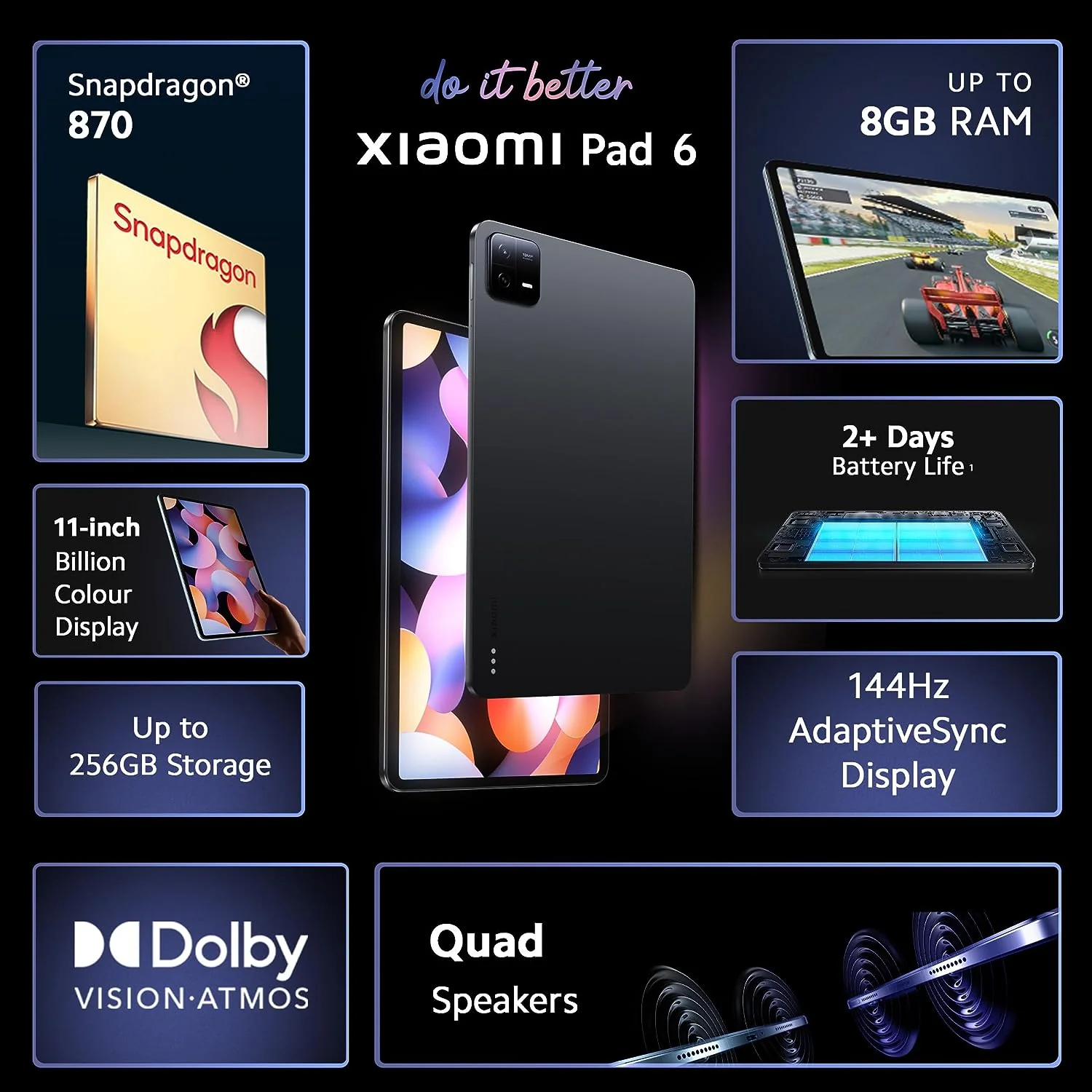 Xiaomi Pad 6 | Qualcomm Snapdragon 870 | 144Hz Refresh Rate | 2.8K+ Display (11-inch) - Image 4
