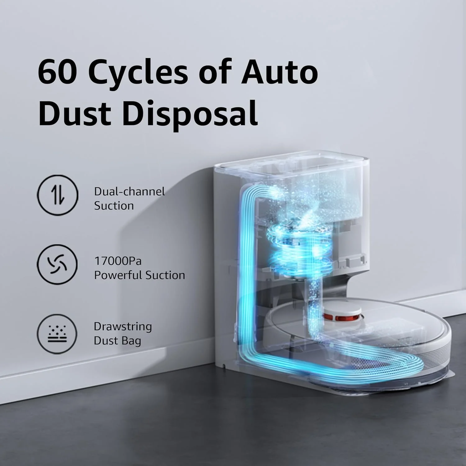 Xiaomi Robot Vacuum Cleaner X10 | Auto Cleaning with 60 Days Hands Free Cleaning | Powerful Suction | Advanced Laser sensors | 240 min Run Time | Vacuum & Mopping - Image 4