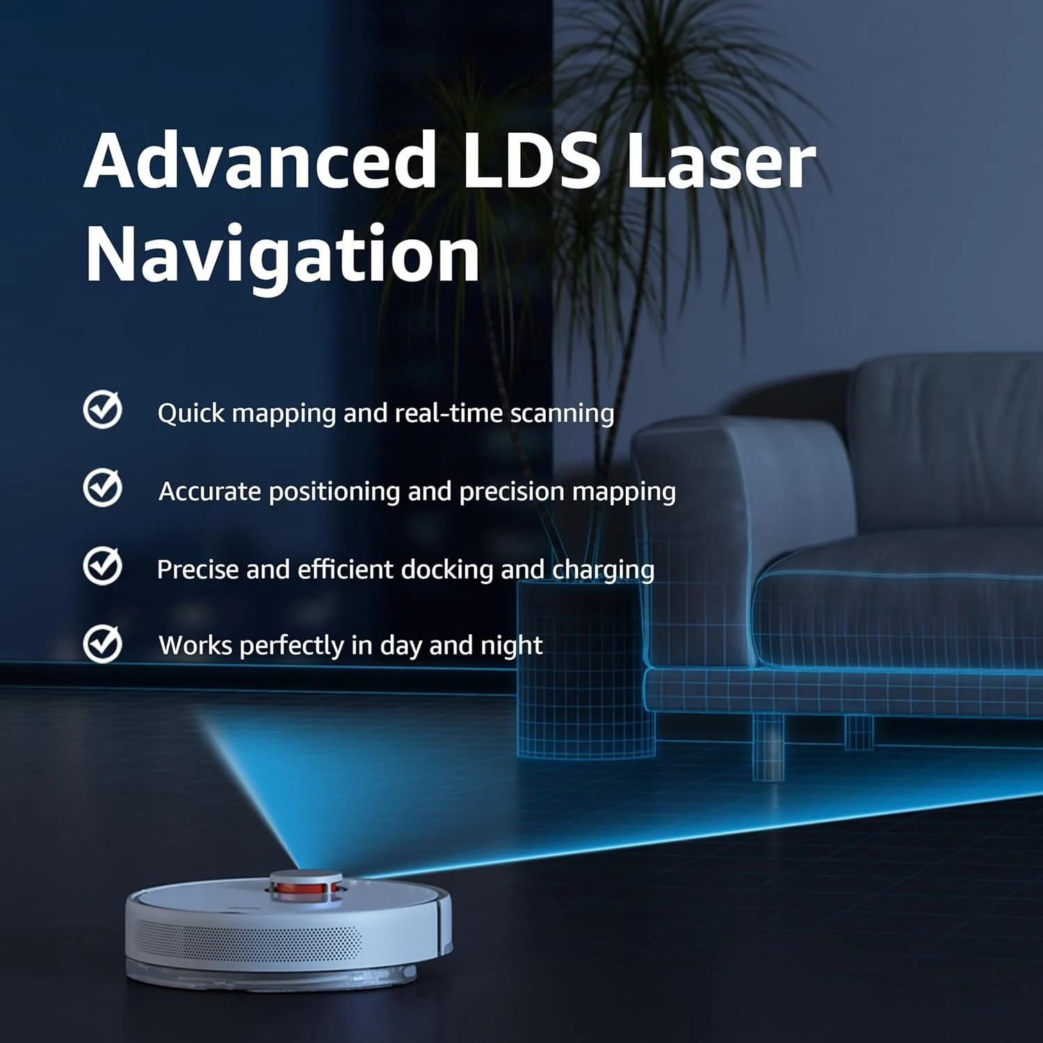 Xiaomi Robot Vacuum Cleaner X10 | Auto Cleaning with 60 Days Hands Free Cleaning | Powerful Suction | Advanced Laser sensors | 240 min Run Time | Vacuum & Mopping - Image 6