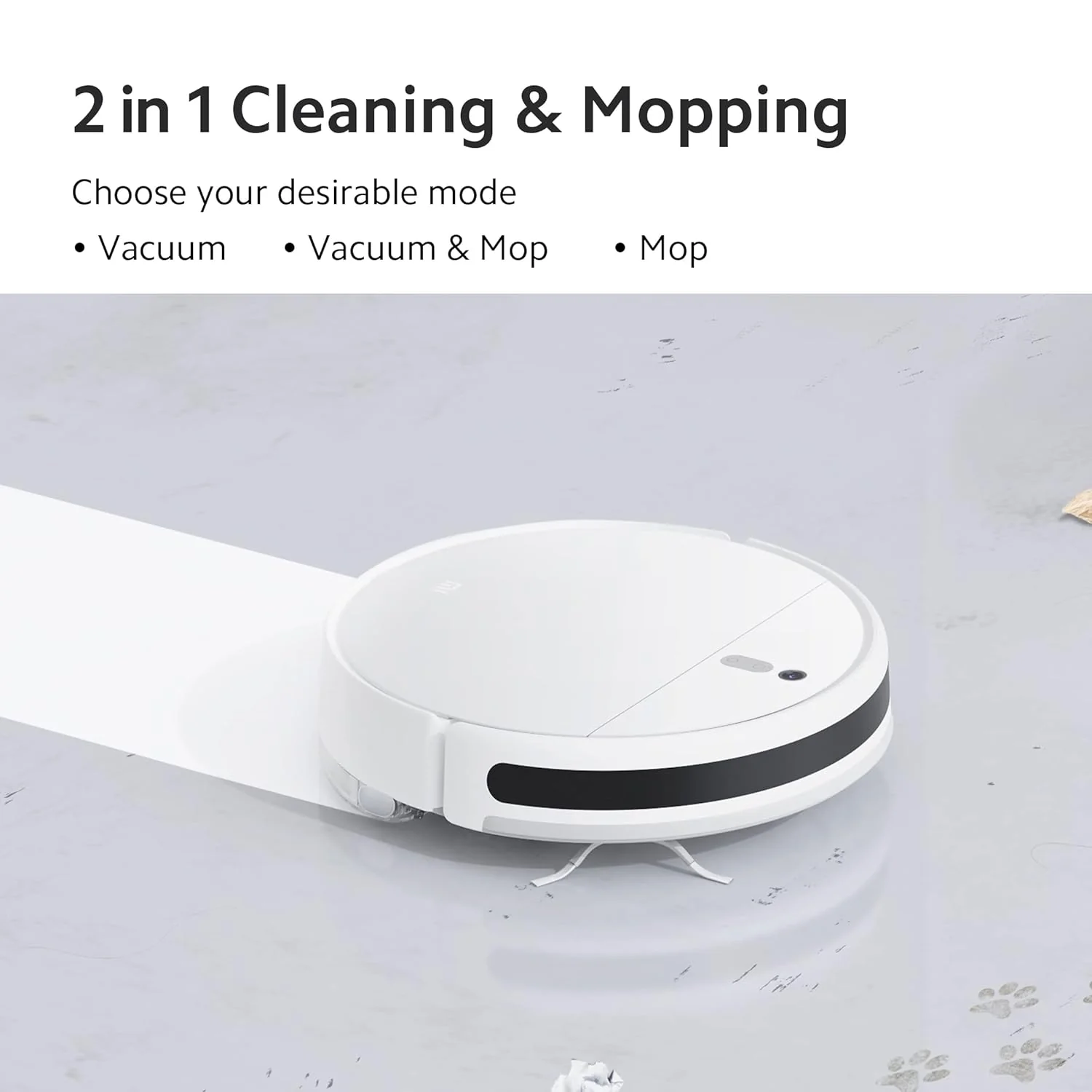 Xiaomi Robot Vacuum-Mop 2i, 2200 Pa Powerful Suction, 450 mL Large-Capacity Dustbin, Electronically-Controlled 270 mL Water Tank, Controls remotely via app, Alexa/GA Enabled, White - Image 9