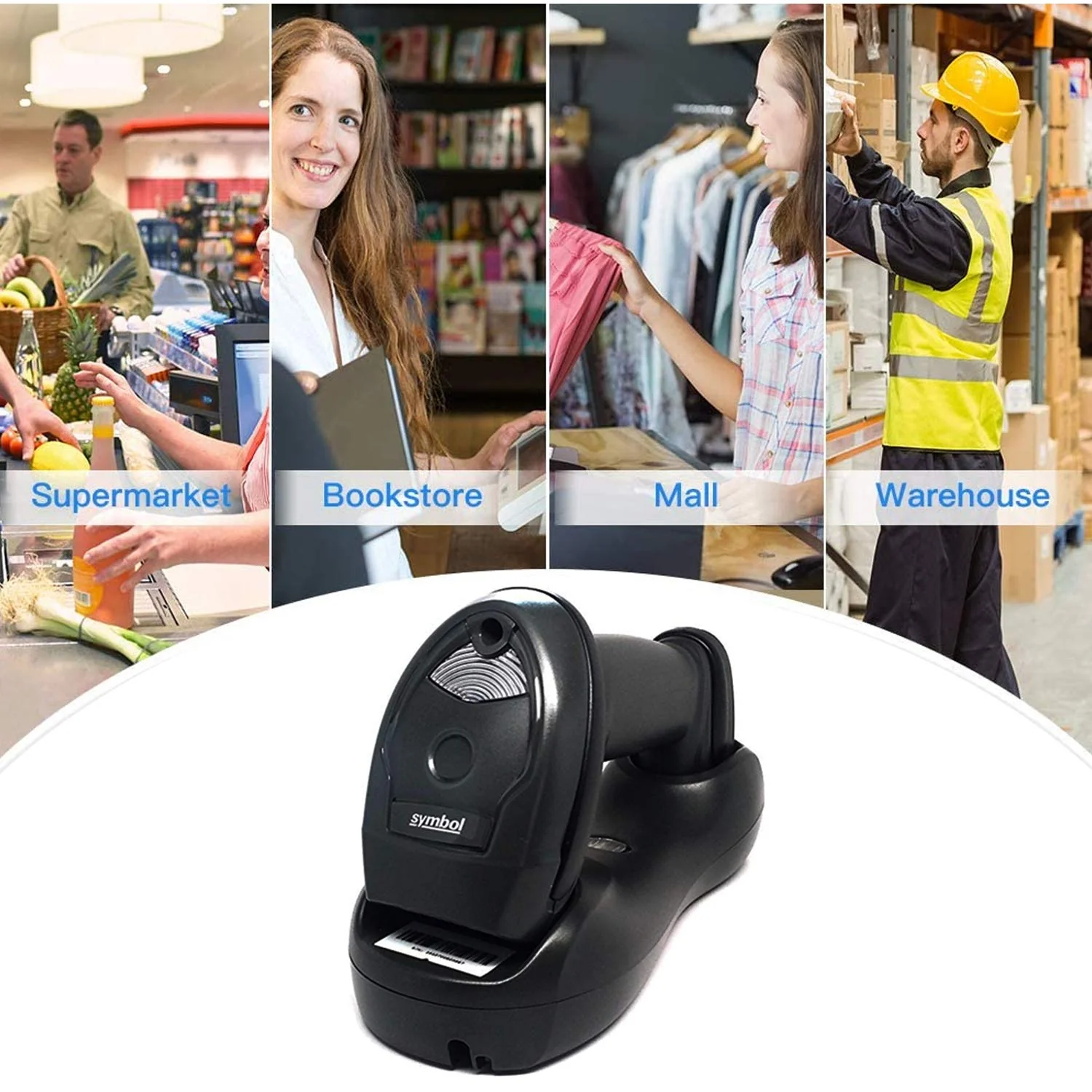Zebra LI4278 Cordless Handheld 1D Barcode Scanner Bluetooth Black Imager with Cradle and USB Cord Screen Code Reader, Black (LI4278-TRBU0100ZY) - Image 4