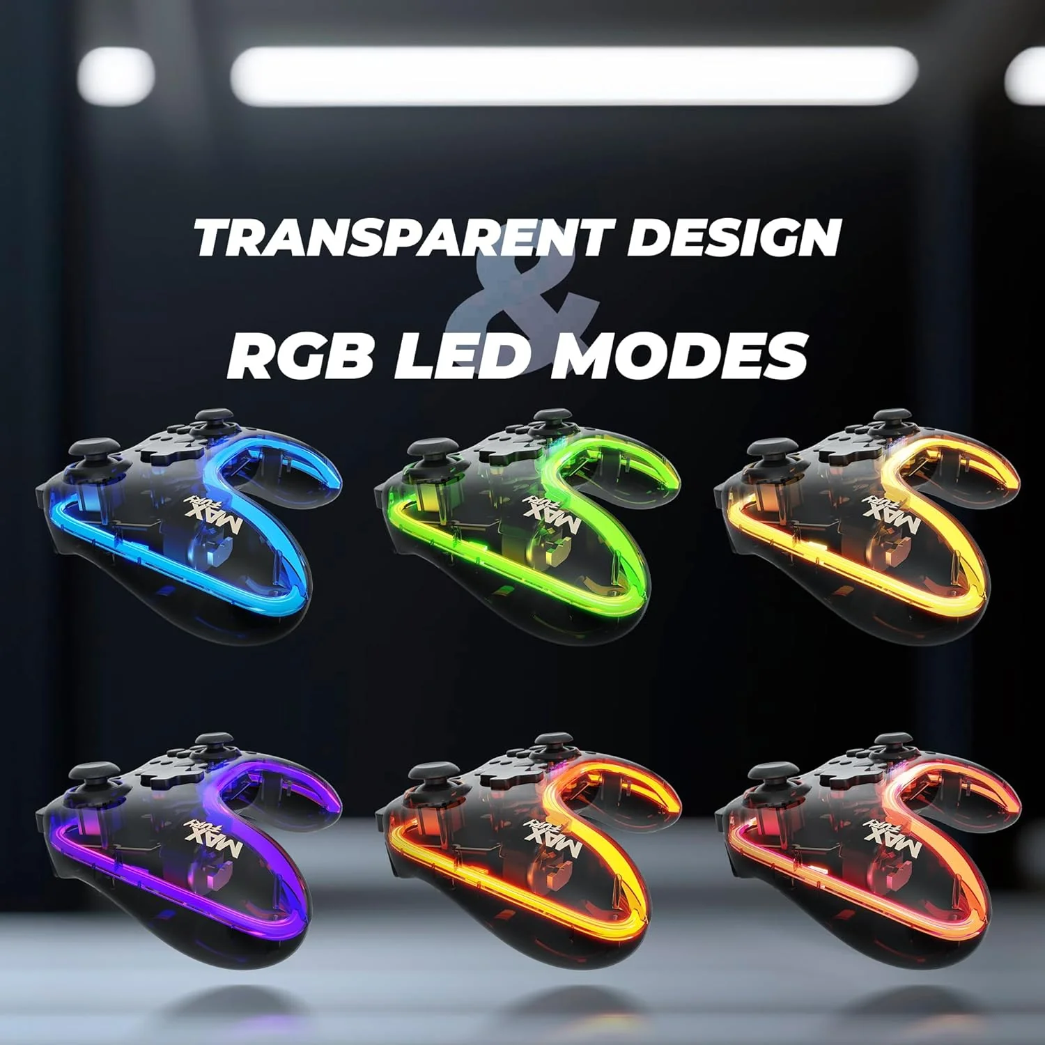 Zebronics MAX FURY Transparent RGB LED Illuminated Wired Gamepad for Windows PC, Android, with Dual analog sticks, Quad front triggers, Dual motors force, Haptic Feedback - Image 7