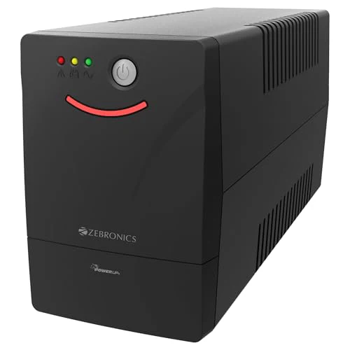 ZEBRONICS MLS755 Line Interactive UPS System, 600VA / 360W, Microcontroller Based, Supports Micro Load, Go to Power Backup & Protection for Home Office, Desktop PC, Routers & Home Electronics, Black