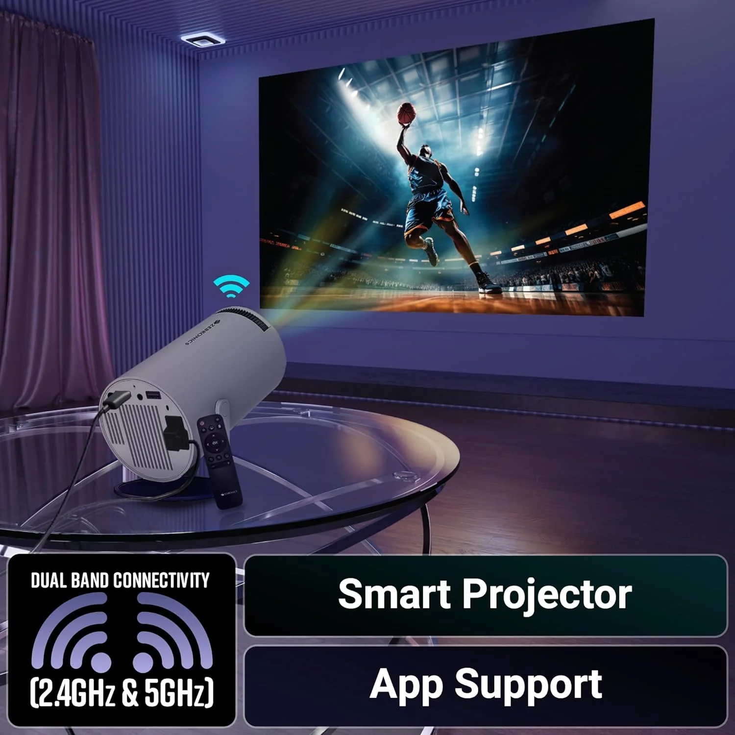 Zebronics PixaPlay® 73 Android Smart Projector (Without Stand) - Image 4
