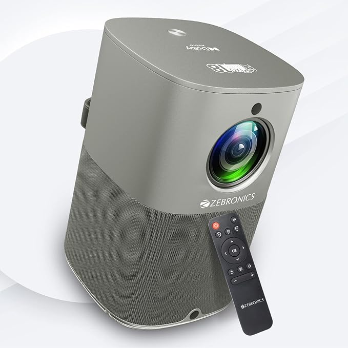 ZEBRONICS PIXAPLAY 18, Smart Vertical Projector, 3800 Lumens, 4K Support, Dolby Audio, 200 inch Screen Size, HDMI, USB, WiFi, Supports Bluetooth, 1080p Native, Electronic Focus, APP Support, Miracast - Image 4