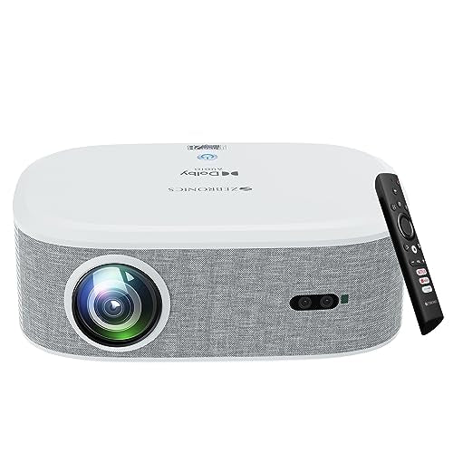 ZEBRONICS PIXAPLAY 28 1080P FHD, 508 cm Screen, Dolby, Smart Projector, 18000 Lumens, Auto Focus, Auto Keystone, HDMI (ARC), Miracast, Dual Band, 30,000 Hour Lamp Life