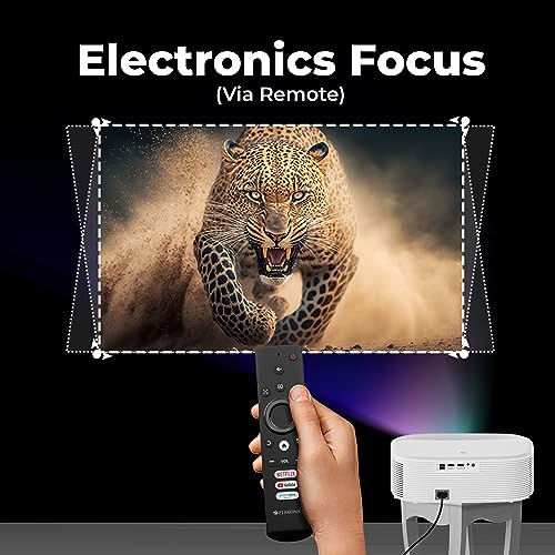 ZEBRONICS PIXAPLAY 28 1080P FHD, 508 cm Screen, Dolby, Smart Projector, 18000 Lumens, Auto Focus, Auto Keystone, HDMI (ARC), Miracast, Dual Band, 30,000 Hour Lamp Life - Image 7