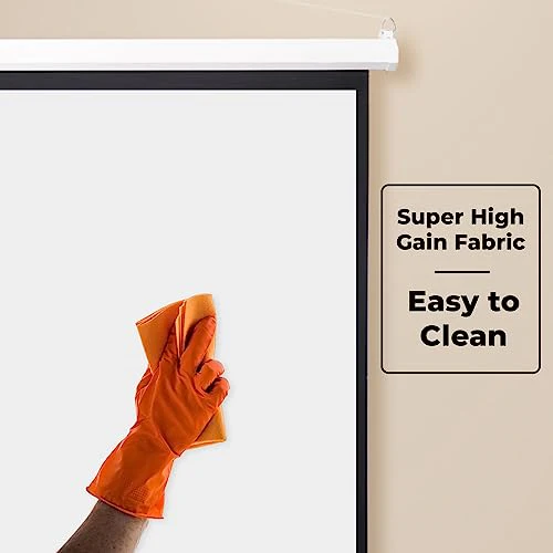 ZEBRONICS PSM100A Motorised Projector Screen, 100 inches, Roll Mechanism, Supports 4K, Matte Finish, 4:3 Aspect Ratio, High Gain Fabric, Control Pod, Remote Control, Wall & Ceiling Mountable - Image 5