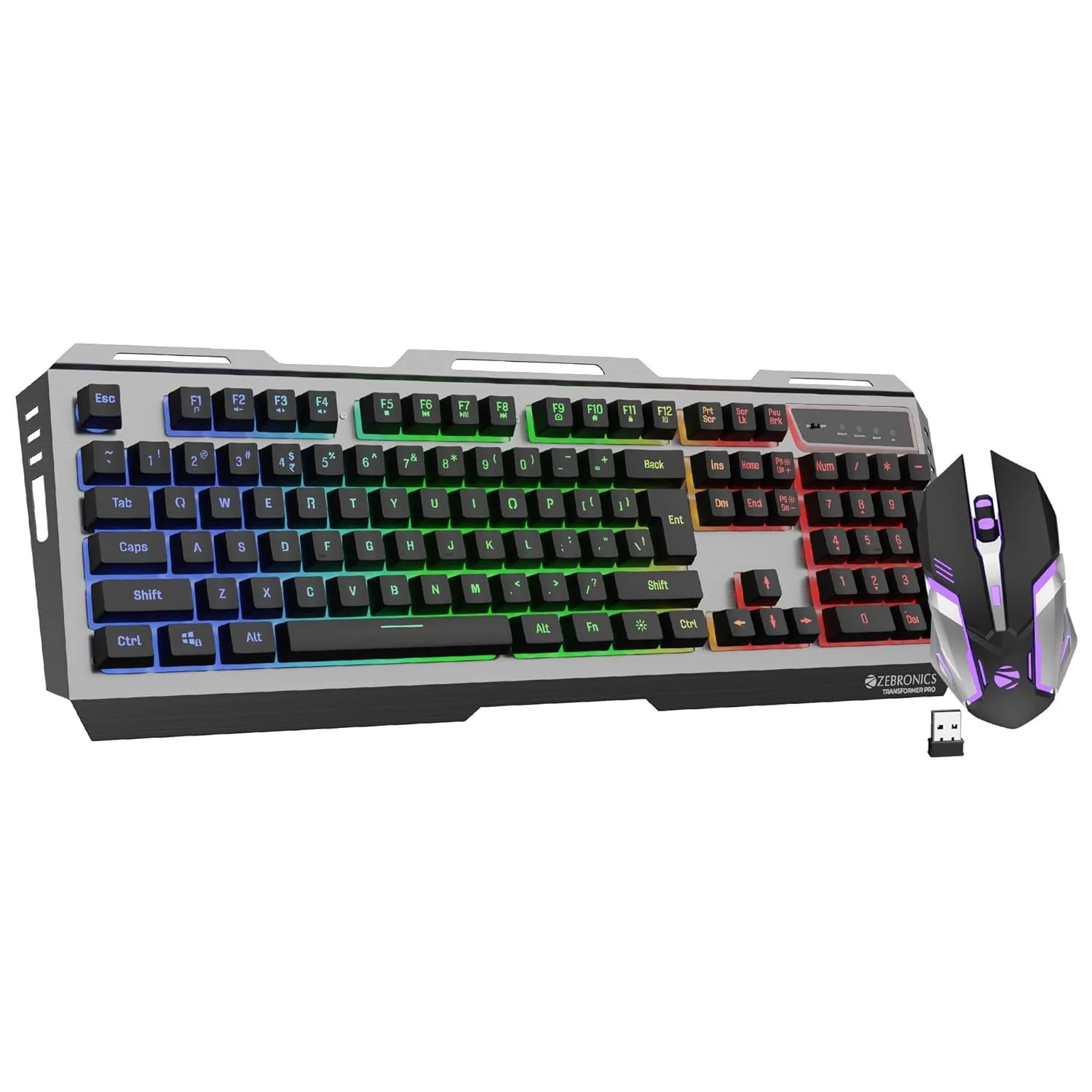 ZEBRONICS Transformer PRO Gaming Wireless Keyboard (Without Mouse & Receiver)