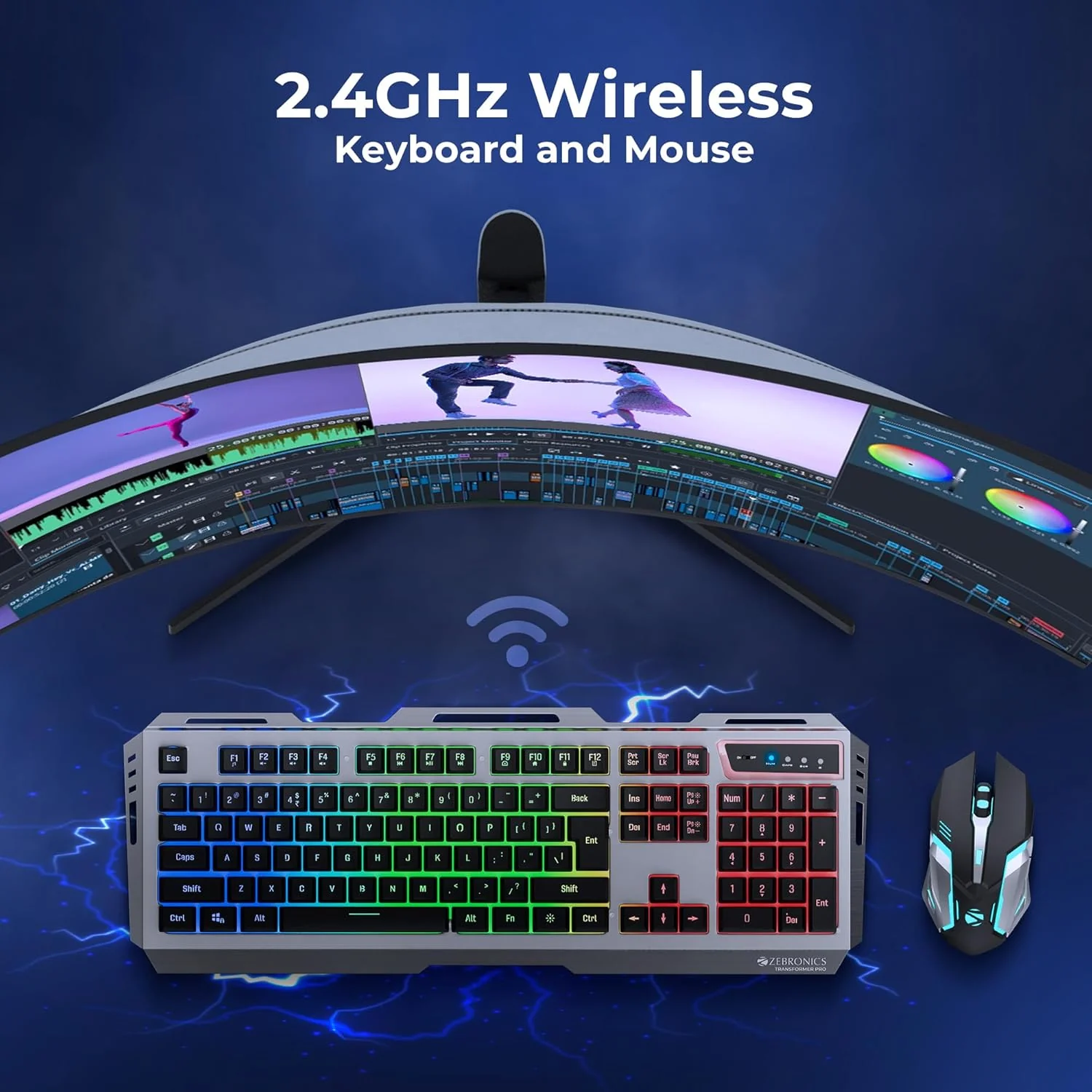 ZEBRONICS Transformer PRO Gaming Wireless Keyboard (Without Mouse & Receiver) - Image 4