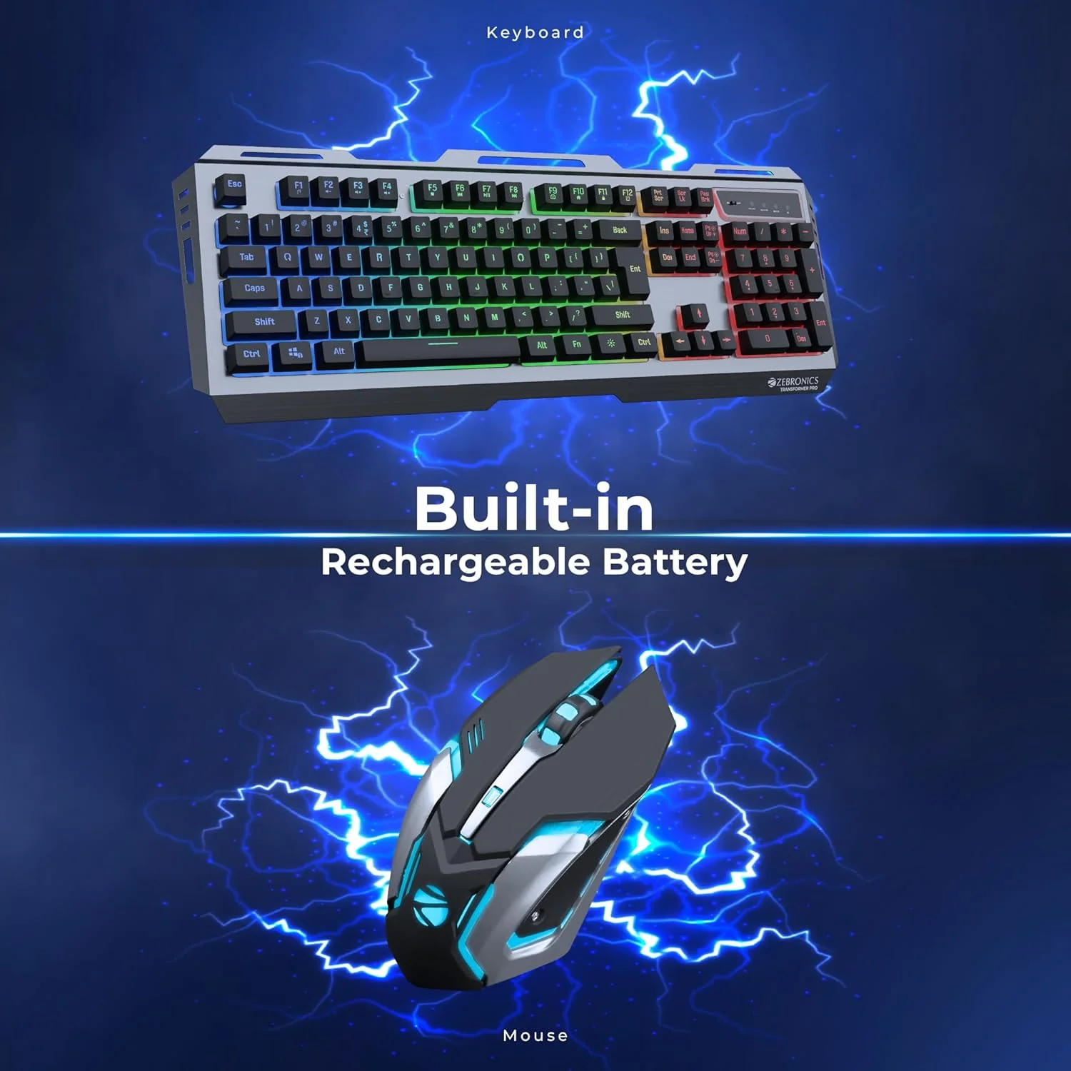 ZEBRONICS Transformer PRO Gaming Wireless Keyboard (Without Mouse & Receiver) - Image 5