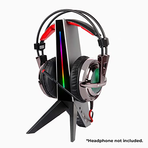 ZEBRONICS Zeb-Demon Tabletop Over Ear Gaming Wired Headphone Stand with RGB Led, Dual USB Ports, 3.5Mm Jack, Abs Material, 1.5 Meter USB Cable, Anti-Skid Bottom Grip and with Microphone - Image 2