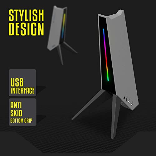 ZEBRONICS Zeb-Demon Tabletop Over Ear Gaming Wired Headphone Stand with RGB Led, Dual USB Ports, 3.5Mm Jack, Abs Material, 1.5 Meter USB Cable, Anti-Skid Bottom Grip and with Microphone - Image 7