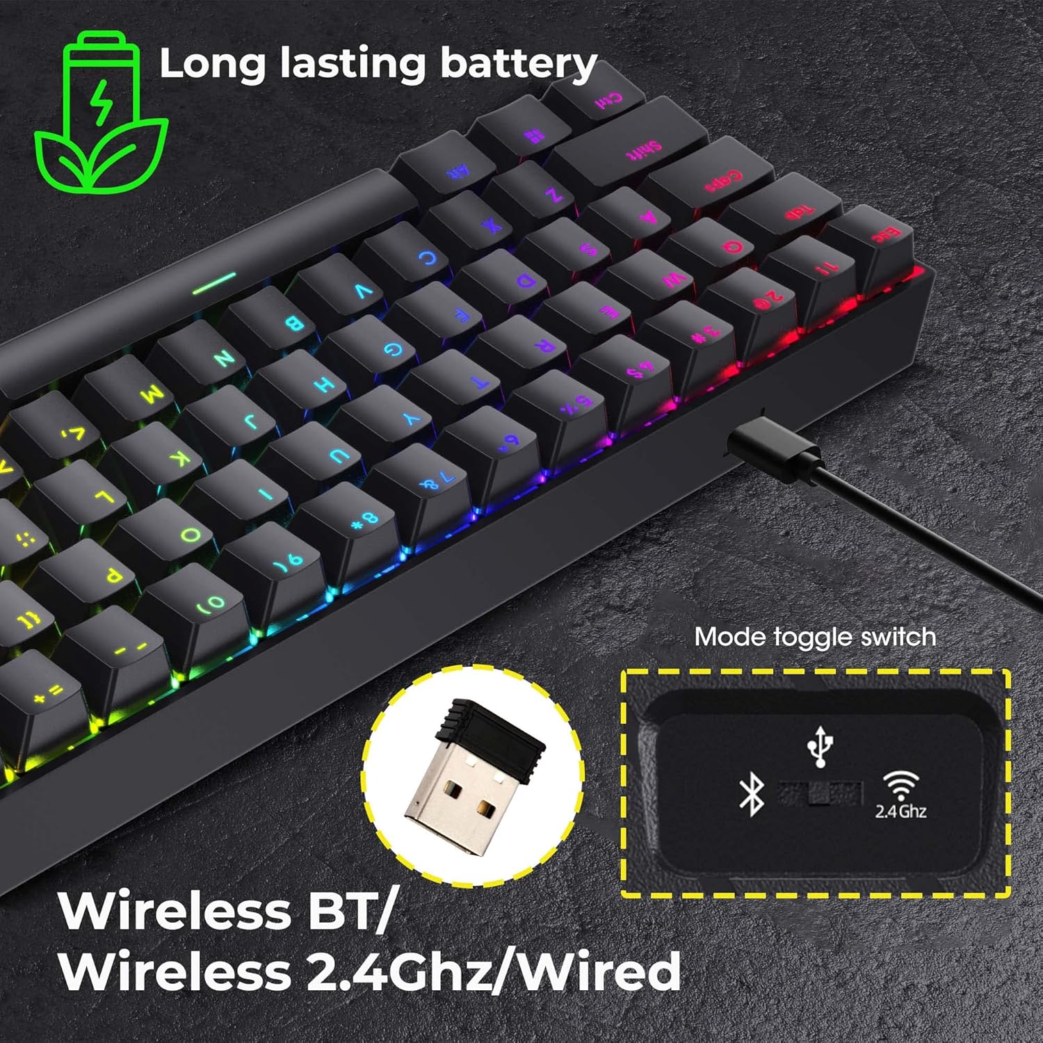 Zebronics ZEB-MAX NINJA 61 keys wireless mechanical keyboard - Image 6