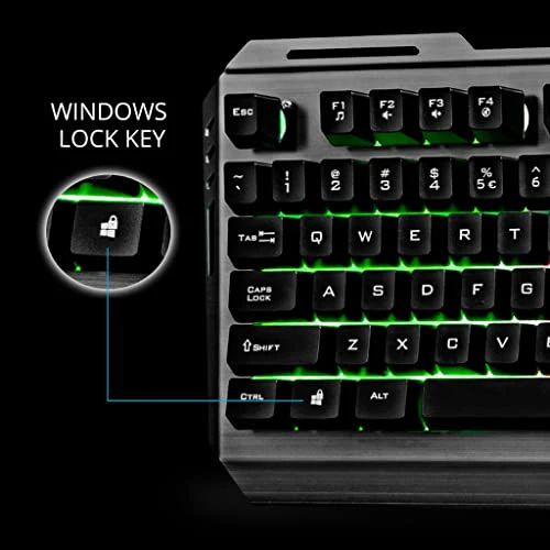 ZEBRONICS Transformer USB Gaming Keyboard & Mouse Combo,Braided Cable,Durable Al Body,Multimedia Keys & Gaming Mouse with 6 Buttons,Multi-Color LED Lights,High-Resolution Sensor with 3200 DPI - Image 3