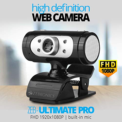 Zebronics Zeb-Ultimate Pro (Full HD) 1080p/30fps Webcam with 5P Lens, Built-in Mic, Auto White Balance, Night Vision, Manual Switch for LED (Black) - Image 6