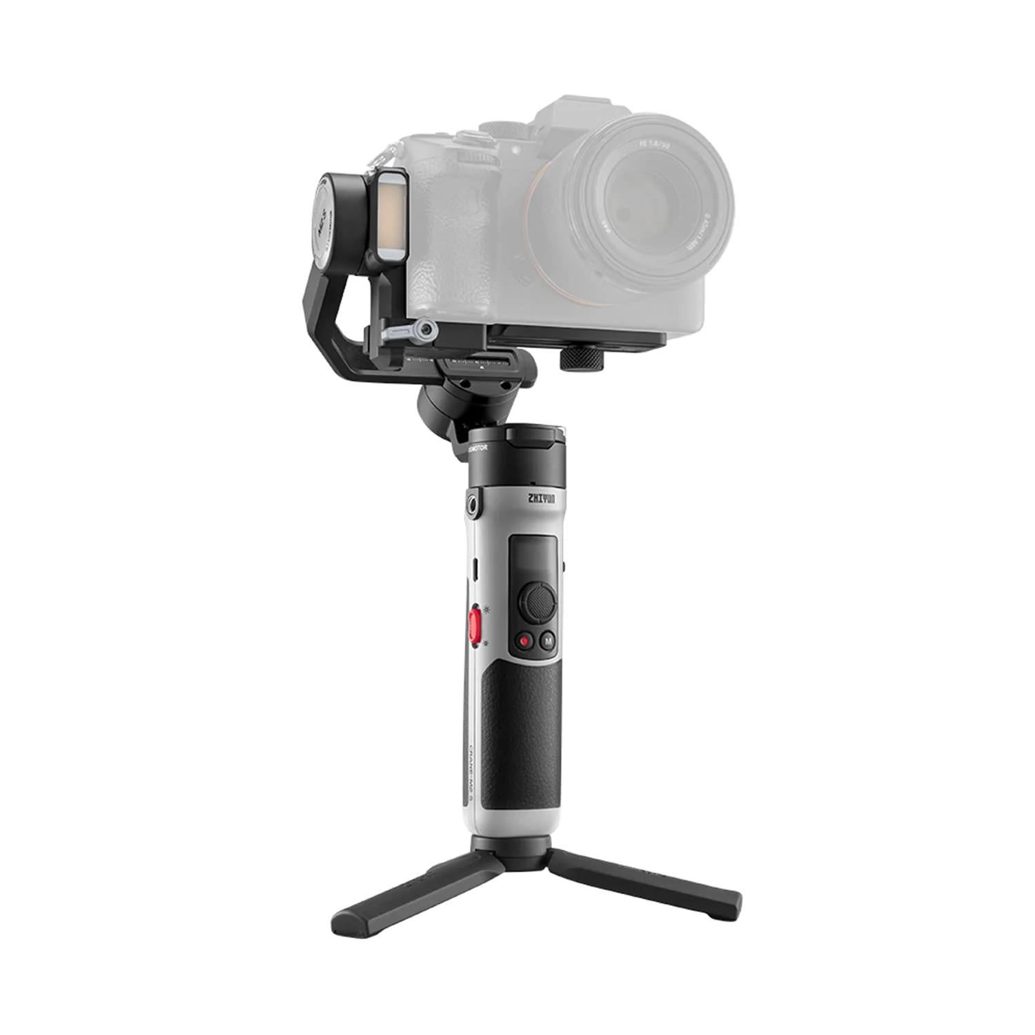 zhiyun Crane M2S Handheld 3-Axis Gimbal (with 2 Years ZHIYUN India Official Warranty) with Integrated 0.66" Display & LED Fill Light 3-in-1 Compact Stabilizer for Mirrorless Camera Smartphone - Image 2