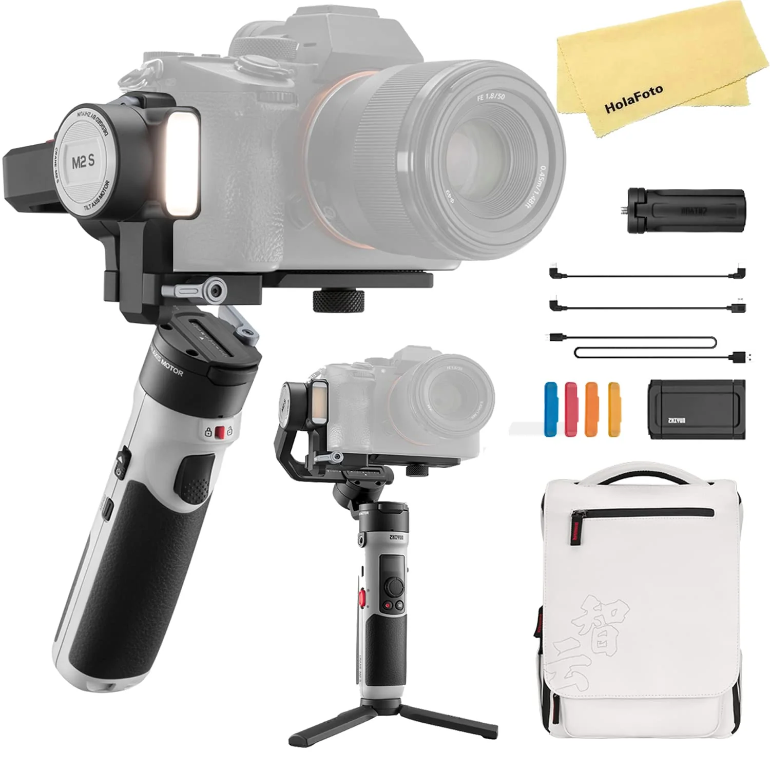 zhiyun Crane M2S Handheld 3-Axis Gimbal (with 2 Years ZHIYUN India Official Warranty) with Integrated 0.66" Display & LED Fill Light 3-in-1 Compact Stabilizer for Mirrorless Camera Smartphone - Image 7