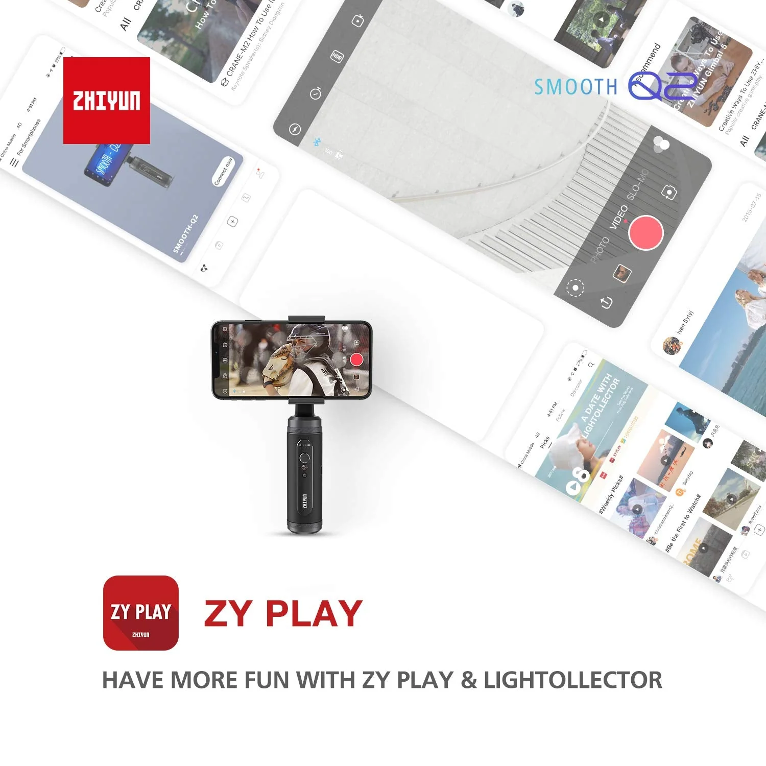 Zhiyun Smooth Q2 3-Axis Handheld Gimbal, Black - Image 4